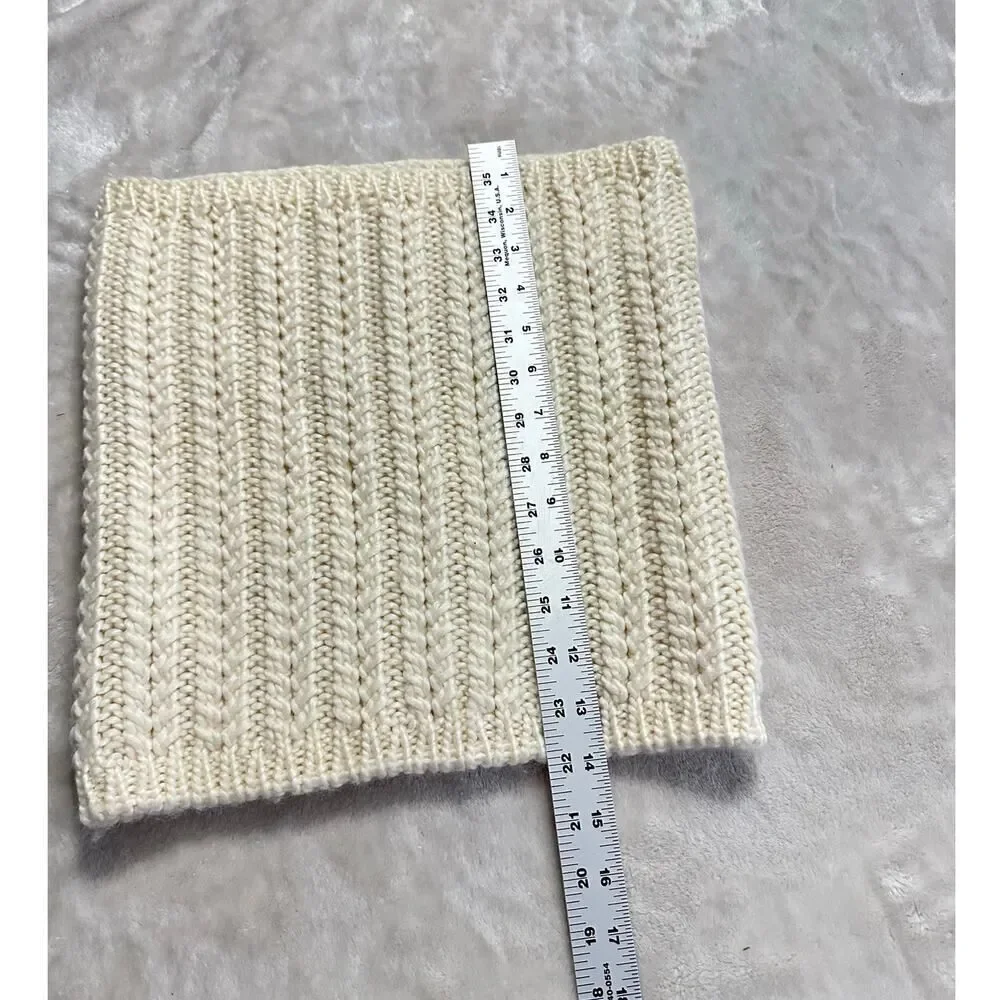 Wilfred Neck Warmer Scarf One Size Beige Wool Blend Knitted